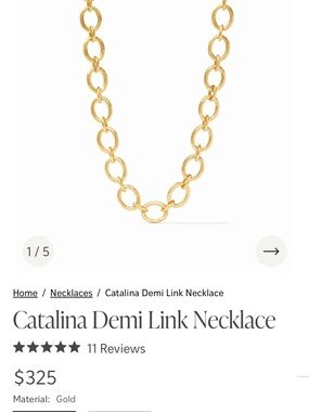 Julie Vos Catalina Demi Link Necklace - Gold